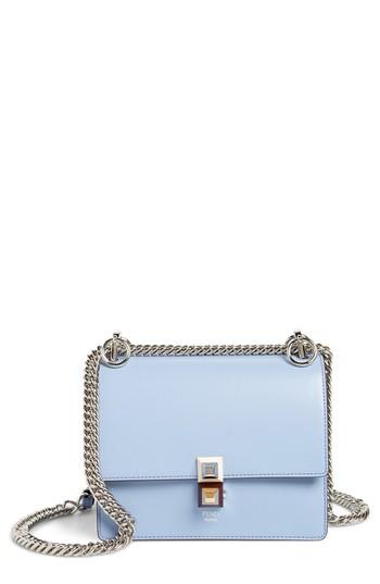 Fendi Mini Kan I Leather Shoulder Bag - Blue