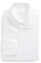 Men's Topman Slim Fit Embroidered Collar Dress Shirt, Size - White