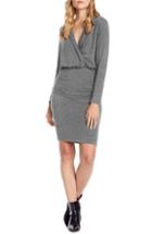 Women's Michael Stars Jules Cross Front Stretch Jersey Dress - Grey