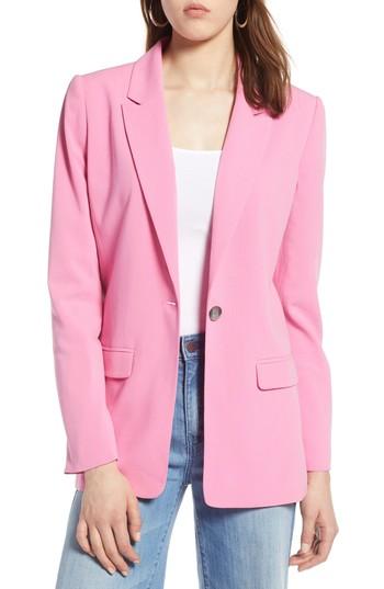 Women's Halogen One Button Blazer - Pink