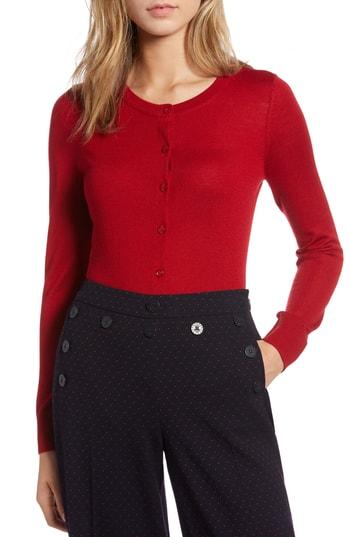 Women's 1901 Wool Blend Cardigan - Red