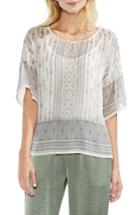 Women's Vince Camuto Delicate Diamond Geo Sheer Top, Size - White