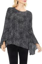 Women's Vince Camuto Bell Sleeve Dashes Top, Size - Black