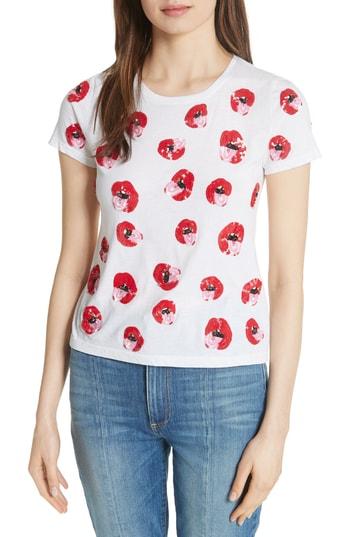 Women's Alice + Olivia X Donald Robertson Rylyn Sequin Embellished Tee - White
