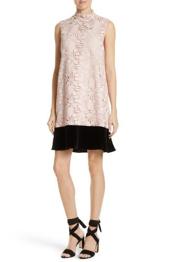 Women's N?21 Lace & Velvet Shift Dress
