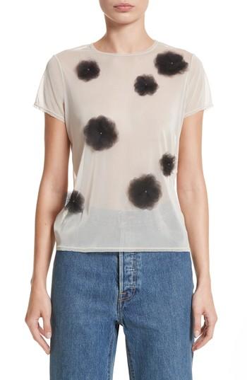 Women's Tu Es Mon Tresor Tulle Flower Mesh Tee Us / 38 Fr - Ivory