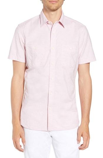 Men's 1901 Trim Fit Workwear Chambray Sport Shirt - Pink