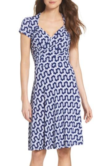 Women's Leota Print Jersey Fit & Flare Dress - Red