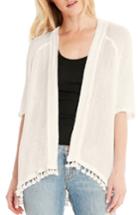 Women's Michael Stars Tassel Trim Kimono Wrap, Size - Ivory
