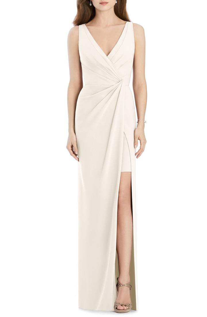 Women's Jenny Packham Crepe Column Gown (similar To 14w) - Ivory