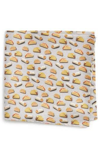 Men's Eton Taco Silk Pocket Square, Size - White