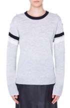 Women's Akris Punto Shoulder Snap Merino Wool Sweater - Grey
