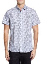 Men's Stone Rose Trim Fit Turtle Print Sport Shirt