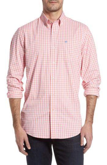 Men's Southern Tide Precheck Performance Intercoastal Classic Fit Sport Shirt - Orange