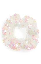 Topshop Sequin Scrunchie, Size - White
