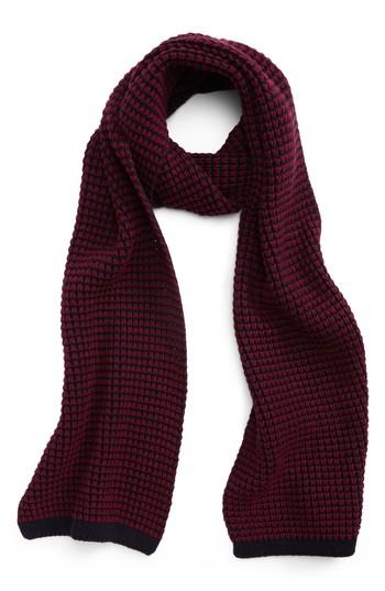 Men's Ted Baker London Walnut Wool Blend Scarf, Size - Red