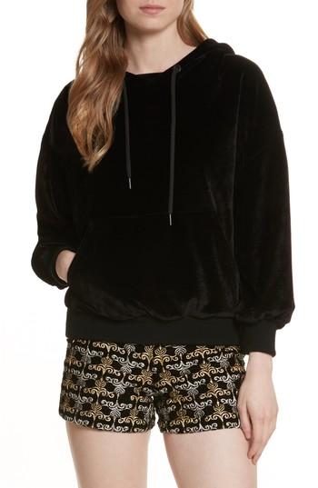 Women's Alice + Olivia Drop Shoulder Velvet Hoodie