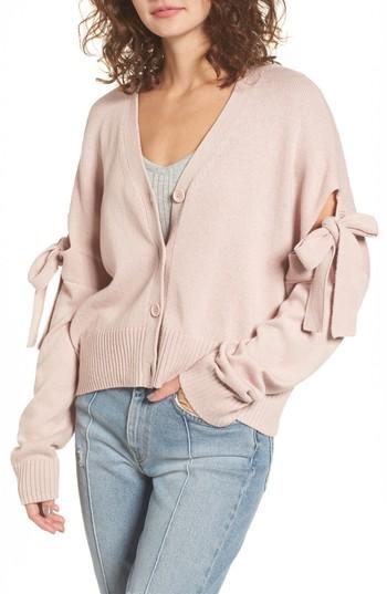 Women's Bp. Bow Sleeve Cardigan - Pink