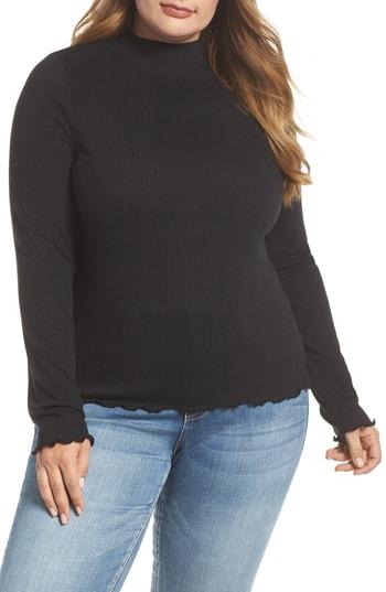 Women's Bp. Slim Rib Long Sleeve Tee - Black