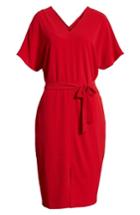 Women's Bobeau Stretch Crepe Dress, Size - Red