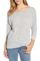 Women's Caslon Crossover Front Tee, Size - Grey