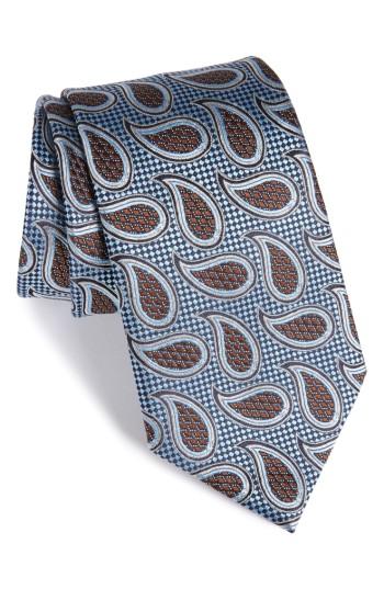 Men's Ermenegildo Zegna Paisley Silk Tie, Size - Burgundy