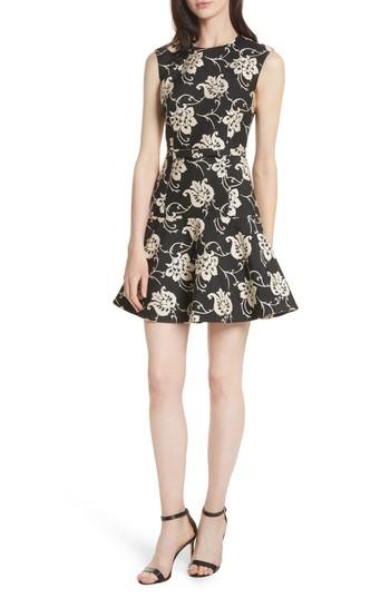 Women's Ted Baker London Ornate Paisley Ruffle Hem Dress - Black
