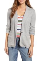 Women's Caslon Two Pocket Knit Blazer, Size - Grey