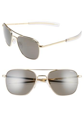 Men's Randolph Engineering 58mm Polarized Aviator Sunglasses - 23 K Gold