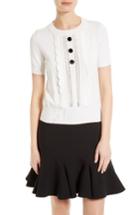 Women's Kate Spade New York Scallop Trim Silk Blend Sweater, Size - Ivory