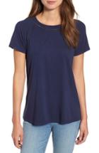 Women's Caslon Lace Back Swing Tee, Size - Blue