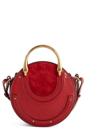 Chloe Pixie Leather Crossbody Bag - Red