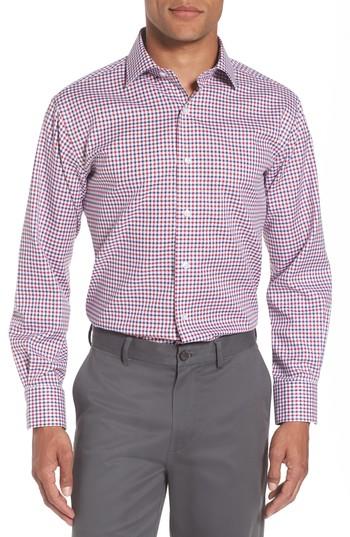 Men's Lorenzo Uomo Trim Fit Check Dress Shirt .5 - 34/35 - Red