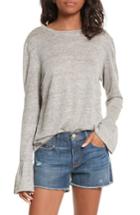 Women's Frame Ruffle Cuff Linentop - Grey