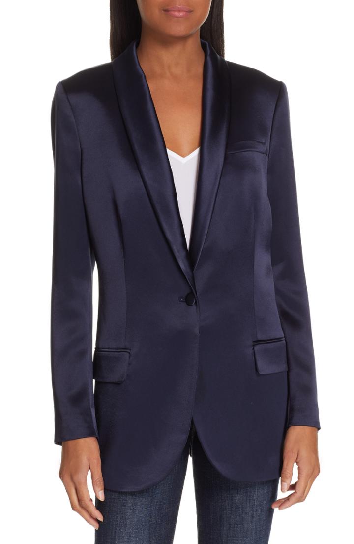 Women's Tory Burch Satin Blazer - Blue