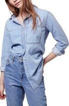 Women's Topshop 'elton' Oversized Denim Shirt