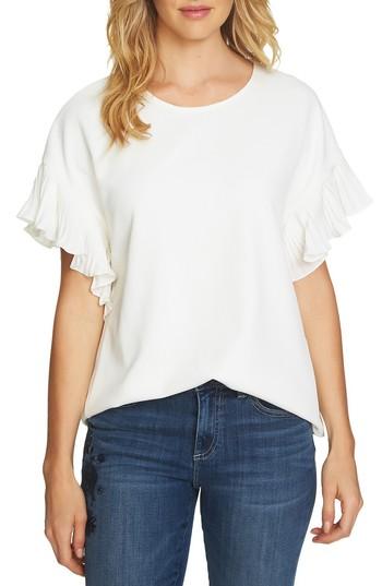Women's Cece Honeycomb Knit Pleat Sleeve Shirt - Ivory