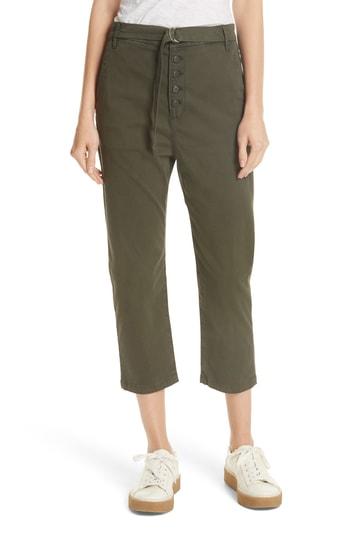 Women's 3x1 Nyc Vic Belted Crop Chinos - Green