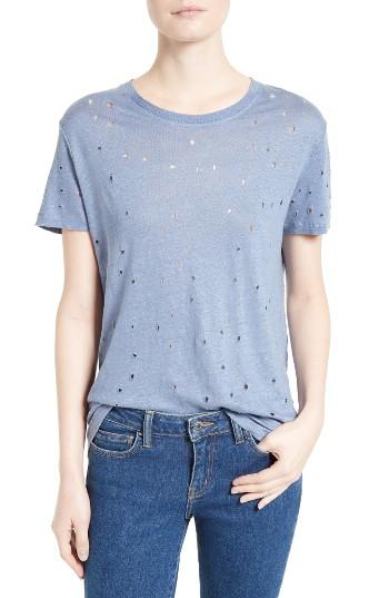 Women's Iro 'clay' Punctured Linen Tee - Purple
