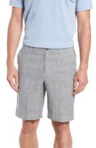 Men's Tommy Bahama Harbor Herringbone Linen Blend Shorts, Size - Black