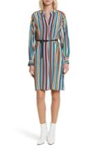 Women's Tracy Reese Stripe Silk Shirtdress - Blue