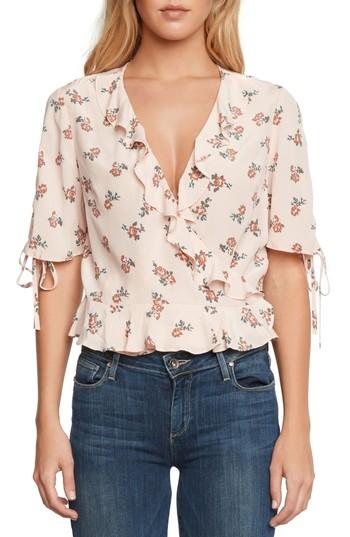Women's Willow & Clay Ruffle Wrap Top - Coral