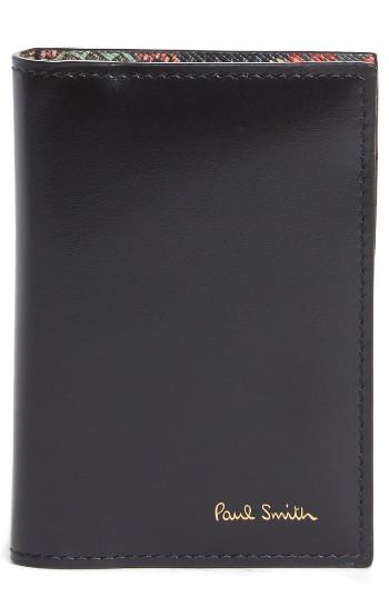 Men's Paul Smith Horniman Print Leather Wallet - Black