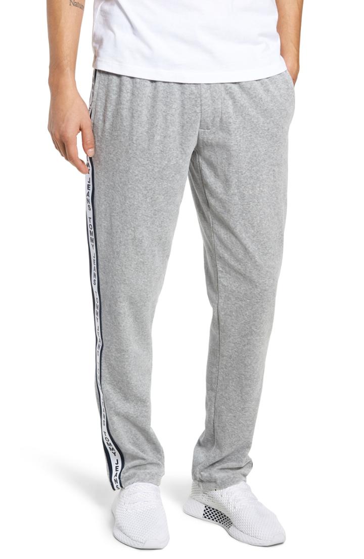 Men's Tommy Jeans Relaxed Fit Velour Sweatpants - Grey