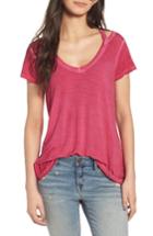Women's Treasure & Bond Oil Wash Cutout Tee, Size - Pink