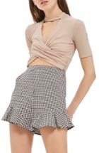 Women's Topshop Choker Twist Crop Top Us (fits Like 0) - Beige