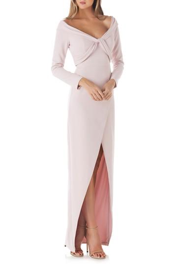 Women's Kay Unger Cross Front Gown - Pink