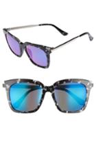 Women's Diff Bella 52mm Polarized Sunglasses - Black White/ Blue