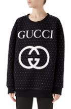 Women's Gucci Logo Crystal Sweatshirt - Black