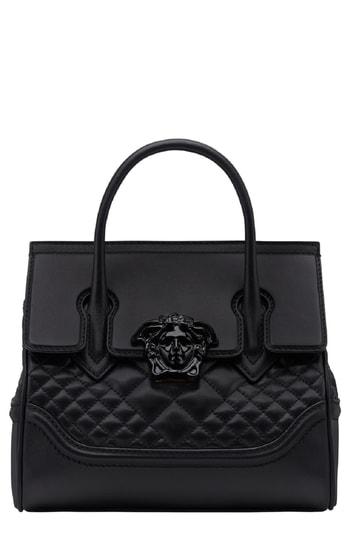 Versace Tribute Palazzo Empire Medium Leather Satchel - Black